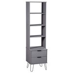 vidaXL Bibliothèque New York Gris Bois de pin massif