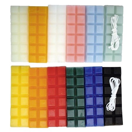 Cire à bougie 12 couleurs 480 g + 2 mèches - Eté