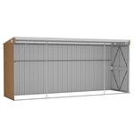 vidaXL Abri de jardin mural Marron 118x382x178 cm Acier galvanisé