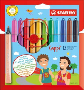 Etui carton de 12 Feutres Cappi + 1 lacet STABILO