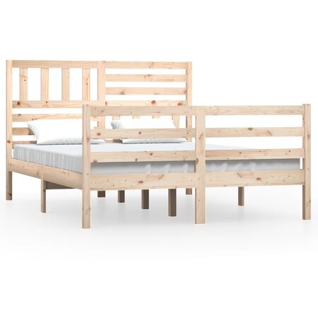 vidaXL Cadre de lit Bois massif 140x200 cm