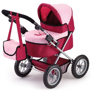 Bayer poussette pour poupée trendy gris et rouge 13014aa