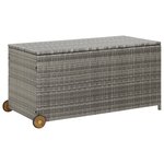 vidaXL Boîte de rangement de jardin Gris clair 120x65x61 cm Rotin