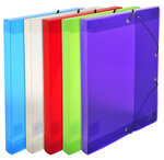 Boite De Classement Exabox En Polypropylène - Dos 25mm - Crystal Colours - A4 - Couleurs Assorties - X 8 - Exacompta