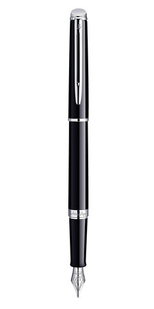 Waterman hemisphere stylo plume  noir brillant  plume moyenne  encre bleue  coffret cadeau
