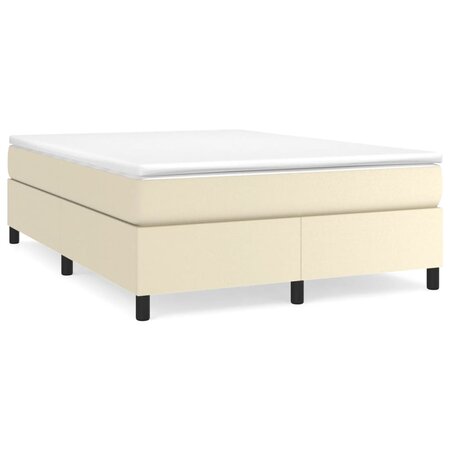 vidaXL Lit à sommier tapissier avec matelas Crème 180x200cm Similicuir