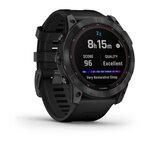 Montre GPS connectée - GARMIN - Fenix 7X Solar - Gris avec bracelet noir