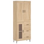 vidaXL Buffet haut Chêne sonoma 69 5x34x180 cm Bois d'ingénierie