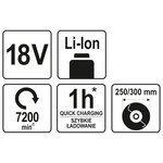 Yato tondeuse à gazon sans batterie 18 v 300 mm