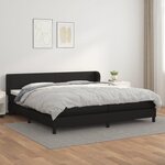 vidaXL Lit à sommier tapissier avec matelas Noir 200x200 cm Similicuir