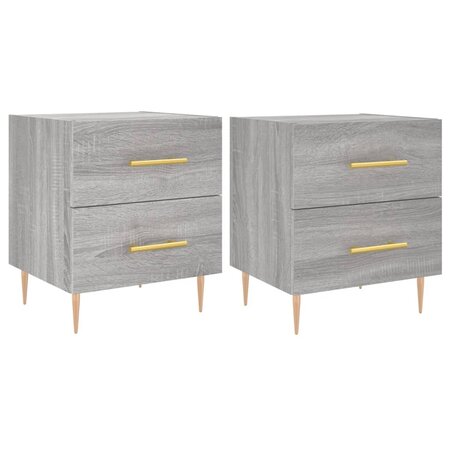 vidaXL Tables de chevet 2 Pièces gris sonoma 40x35x47 5 cm