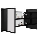 vidaXL Armoire à miroir de bain à LED Noir brillant Acrylique