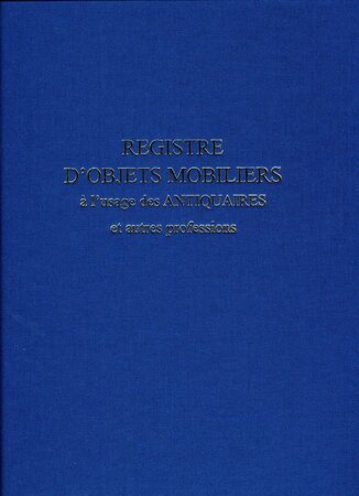 Registre objet mobilier pour antiquaire/brocanteur 104 pages 25x32cm Bleu Marine ELVE