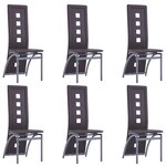 vidaXL Chaises à manger lot de 6 marron similicuir