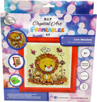 Tableau Broderie Diamant Crystal Art Enfant Lion