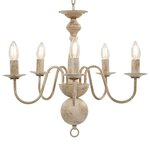vidaXL Lustre Blanc antique 5 ampoules E14