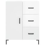 vidaXL Buffet haut Blanc brillant 69 5x34x180 cm Bois d'ingénierie