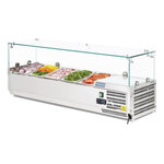 Saladette à poser 120cm à 200cm - bacs gn 1/4 - polar - r600a - 1200 mm5 x gn 1/4