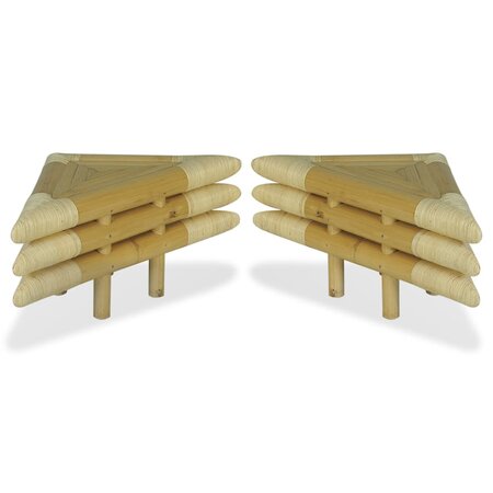 vidaXL Table de chevet 2 Pièces 60 x 60 x 40 cm Bambou naturel