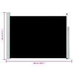 vidaXL Auvent latéral rétractable de patio 117x500 cm Noir