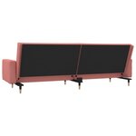 vidaXL Canapé-lit à 2 places avec deux oreillers Rose Velours