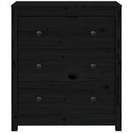 vidaXL Buffet Noir 70x35x80 cm Bois massif de pin