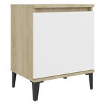 vidaXL Tables de chevet 2 Pièces Blanc et chêne sonoma 40x30x50 cm