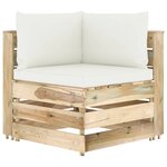 vidaXL Salon de jardin 7 Pièces avec coussins vert bois imprégné