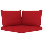 vidaXL Canapé de jardin 4 places avec coussins rouge