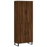 vidaXL Buffet haut Chêne marron 69 5x34x180 cm Bois d'ingénierie