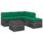 vidaXL Salon palette de jardin 6 Pièces avec coussins Bois de pin