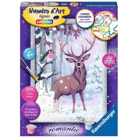 Numéro d'art - moyen format - Cerf romantique - Ravensburger - Kit complet de Peinture au numéro - Des 9 ans
