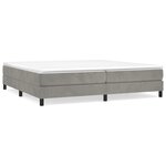 vidaXL Sommier à ressorts de lit Gris clair 200x200 cm Velours