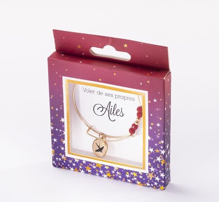Bracelet hirondelle avec perles rouges