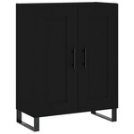 vidaXL Buffet haut Noir 69 5x34x180 cm Bois d'ingénierie