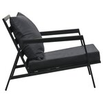 vidaXL Canapé de jardin avec coussins Gris foncé Aluminium