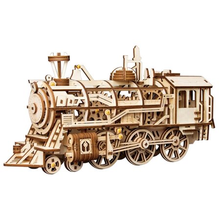 Robotime Train mécanique en bois Locomotive