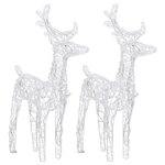 vidaXL Décoration de Noël Rennes et traîneau 320 LED Acrylique