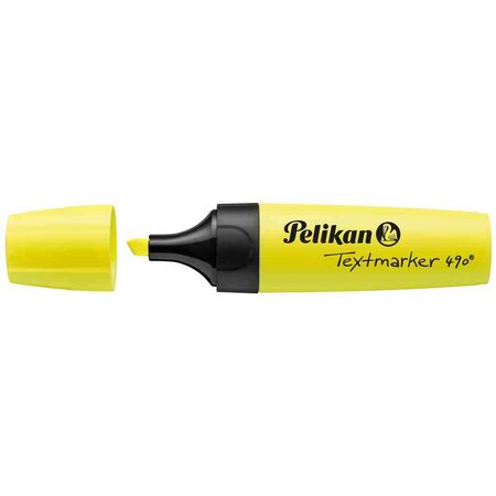 Surligneur Textmarker 490 Pointe biseautée 1 - 5 mm Jaune fluo x 10 PELIKAN