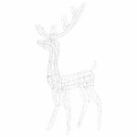 Renne de décoration de Noël Acrylique 140 LED blanc chaud 120 cm