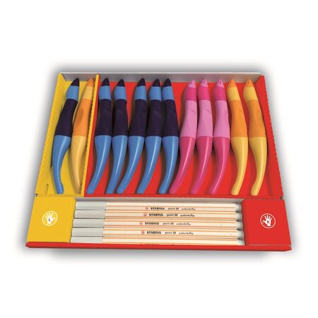 Schoolpack 12 rollers ergonomique easyoriginal 0 5 mm + effaçeurs + recharges x 4 stabilo