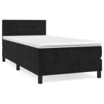 vidaXL Lit à sommier tapissier et matelas Noir 80x200 cm Velours
