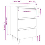 vidaXL Tables de chevet 2 Pièces chêne sonoma 40x35x69 cm bois ingénierie