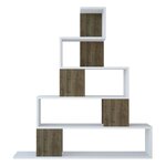 Homemania bibliothèque pyramid 120x22x130 8 cm blanc et noyer