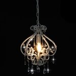 vidaXL Plafonnier avec perles Blanc Rond E14