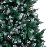 vidaXL Sapin de Noël avec pommes de pin et neige blanche 210 cm