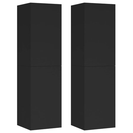vidaXL Meubles TV 2 Pièces Noir 30 5x30x110 cm Aggloméré