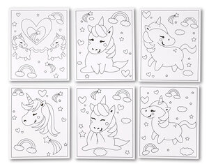 Carte à sabler ou à pailleter Licorne 6 pièces
