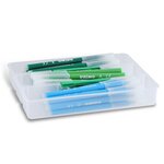PRIMO 615PEN120 Feutres super-lavables, pointe fine, en mallette scolaire avec 4 compartiments, 120 pieces, 12 couleurs.