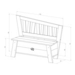 AXI Banc de rangement Corky Gris et blanc